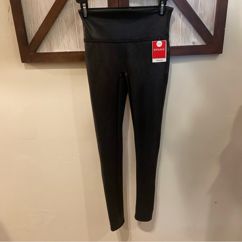 Spanx small petite new faux, leather legging